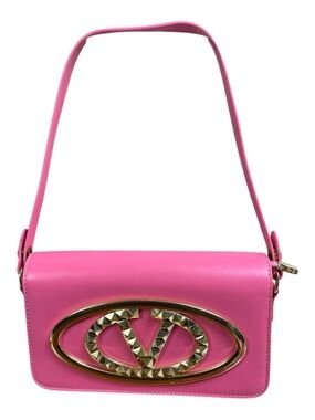 Designer Pink Rockstud V Logo  Shoulder Crossbody Bag